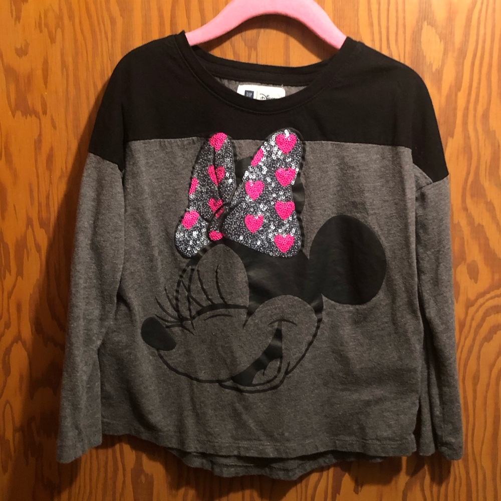 GapKids | Disney Minnie Mouse Embellished Long Sleeve Tee